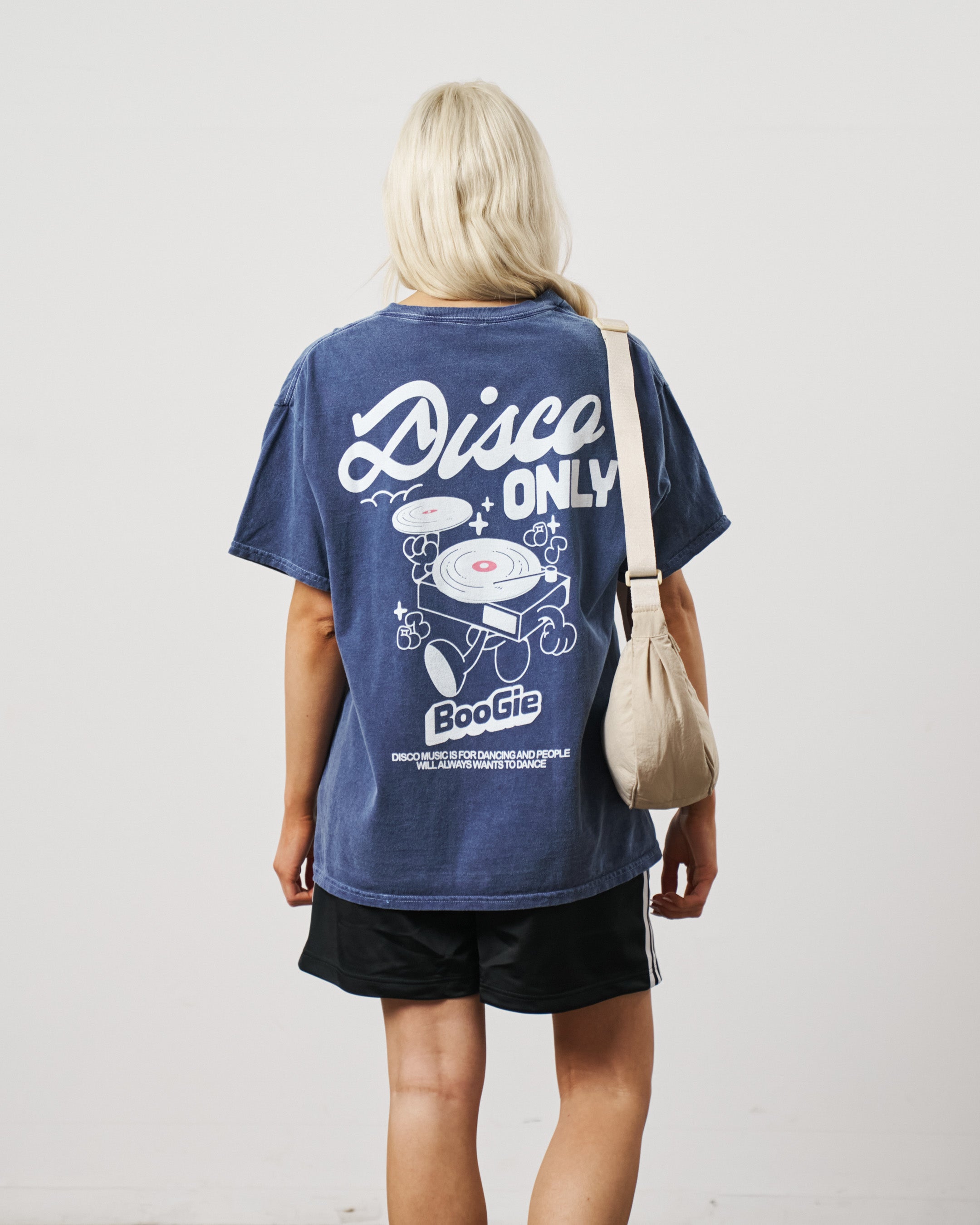 DISCO ONLY 'Time To Boogie' Vintage Washed Tee - Navy – UN:IK Clothing