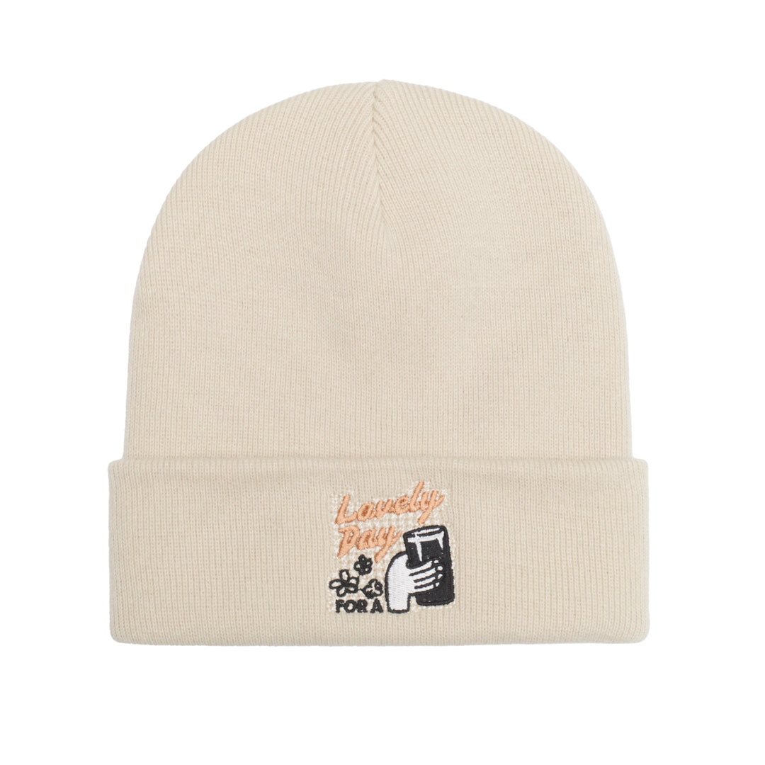 Cheers Embroidered Beanie · Sand